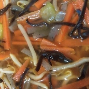 らーめんスープの素で食べる野菜スープ